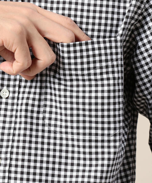 BEAUTY&YOUTH UNITED ARROWS(ビューティーアンドユースユナイテッドアローズ)の「BY オックス ギンガムチェック シャツ(シャツ/ブラウス・メンズ・ネイビー/ブラック・X-SMALL/MEDIUM/X-LARGE/LARGE/SMALL)」の4枚目の写真