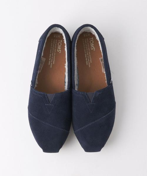 Boisson Chocolat(ボワソンショコラ)の「TOMS ボアスリッポン(スリッポン・レディース・ブラック/ネイビー・24cm/23cm/23.5cm/24.5cm)」の1枚目の写真