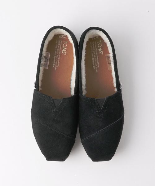 Boisson Chocolat(ボワソンショコラ)の「TOMS ボアスリッポン(スリッポン・レディース・ブラック/ネイビー・24cm/23cm/23.5cm/24.5cm)」の2枚目の写真