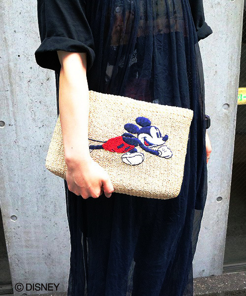 セール バッグ Disney ディズニー のファッション かごバッグ ミッキーマウス アバカクラッチバッグ かごバッグ ブランド