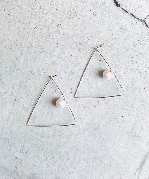 セール ゴールド ピアス 両耳用 George S ジョージズ のファッション アクセサリー パールツキトライアングルピアス