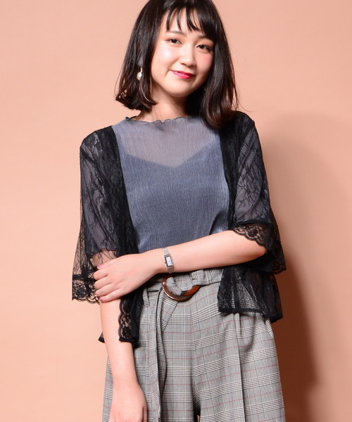 natural couture（ナチュラルクチュール）の「キラっとプリーツメローブラウス（シャツ/ブラウス・レディース・レッド/ブラック/アイボリー/ブルー・FREE）」の11枚目の写真