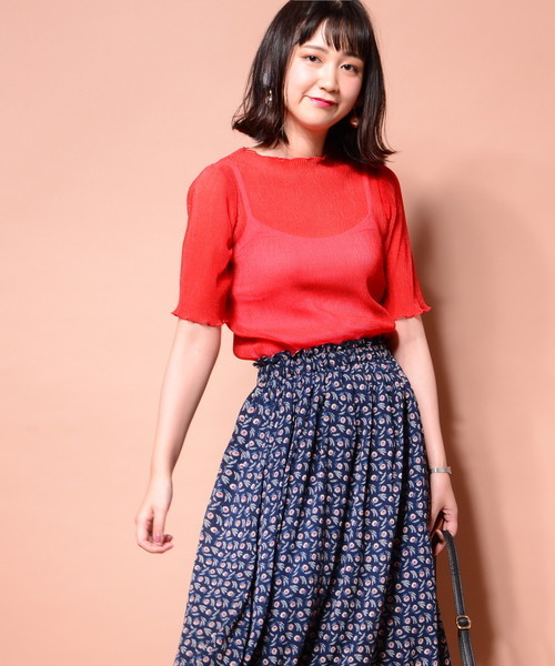 natural couture（ナチュラルクチュール）の「キラっとプリーツメローブラウス（シャツ/ブラウス・レディース・レッド/ブラック/アイボリー/ブルー・FREE）」の13枚目の写真