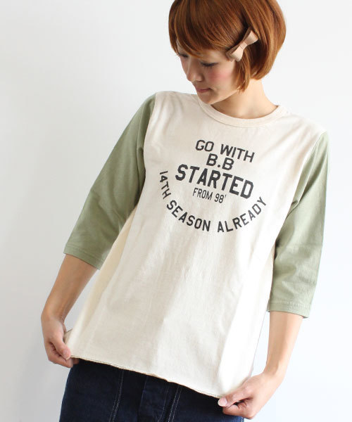 BEAMS BOY(ビームスボーイ)の「O.BOY-P B/B 3/4(Tシャツ/カットソー・レディース・ブラック/グリーン系その他・ONE SIZE)」の1枚目の写真