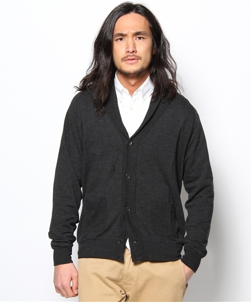 コモリ　カーディガン COMOLI (コモリ) 7Gコットン ニットカーディガン