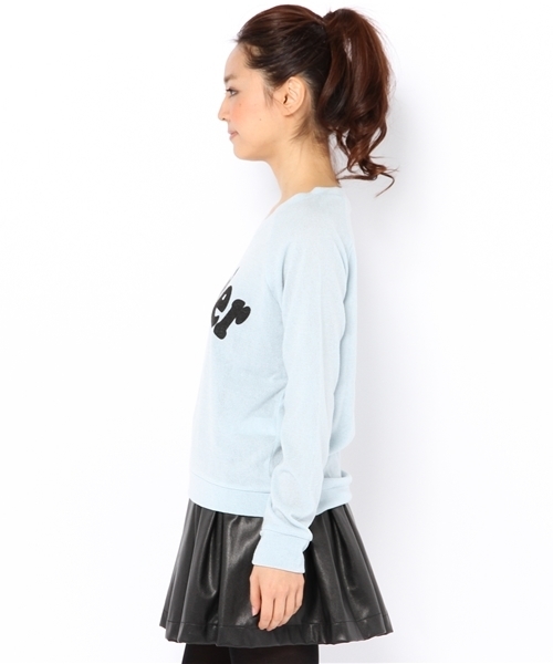 WEGO（ウィゴー）の「ロゴプリントニットソー（Tシャツ/カットソー・レディース・サックスブルー/ネイビー/ライトピンク/杢グレー/アイボリー・FREE）」の7枚目の写真