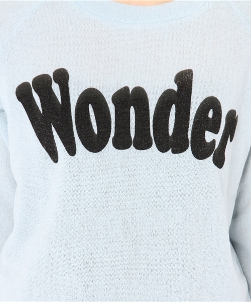 WEGO（ウィゴー）の「ロゴプリントニットソー（Tシャツ/カットソー・レディース・サックスブルー/ネイビー/ライトピンク/杢グレー/アイボリー・FREE）」の11枚目の写真