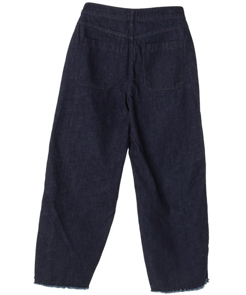 Green　Parks（グリーンパークス）の「甘織りテーパードデニムパンツ（その他パンツ・レディース・インディゴブルー/ワンウォッシュ/ライトインディゴブルー・MEDIUM/LARGE）」の4枚目の写真