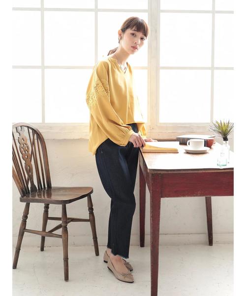 Green　Parks（グリーンパークス）の「甘織りテーパードデニムパンツ（その他パンツ・レディース・インディゴブルー/ワンウォッシュ/ライトインディゴブルー・MEDIUM/LARGE）」の20枚目の写真