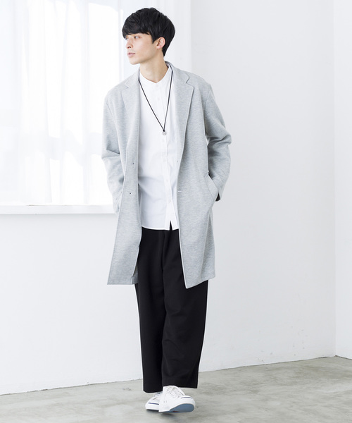 WEGO（ウィゴー）の「WEGO/ストレッチチェスターコート（チェスターコート・メンズ・杢グレー/ブラック/ネイビー・MEDIUM/LARGE/SMALL）」の21枚目の写真