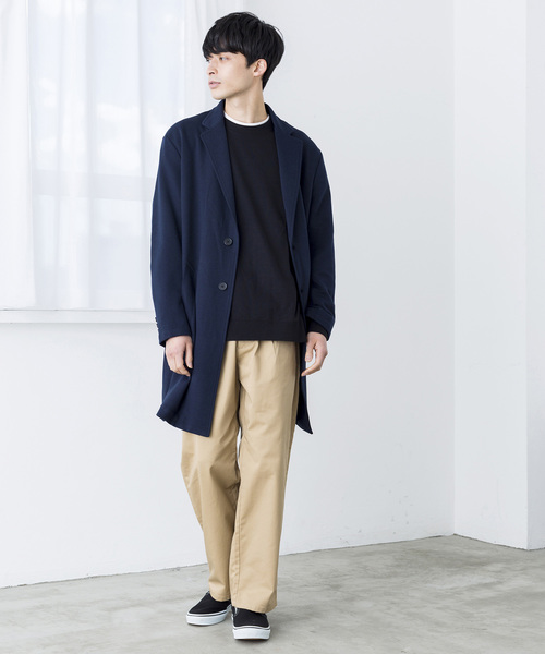 WEGO（ウィゴー）の「WEGO/ストレッチチェスターコート（チェスターコート・メンズ・杢グレー/ブラック/ネイビー・MEDIUM/LARGE/SMALL）」の16枚目の写真