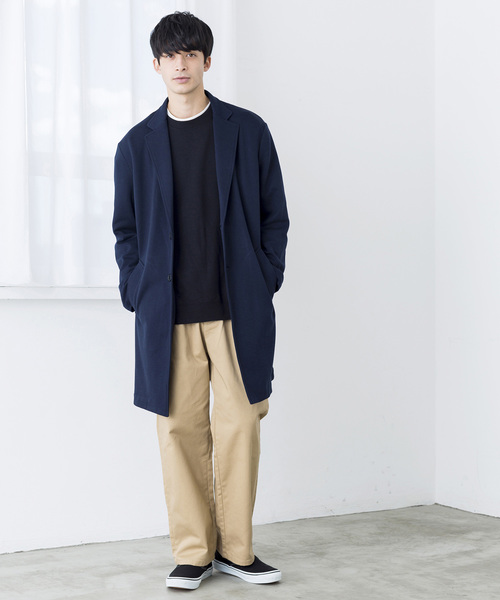 WEGO（ウィゴー）の「WEGO/ストレッチチェスターコート（チェスターコート・メンズ・杢グレー/ブラック/ネイビー・MEDIUM/LARGE/SMALL）」の14枚目の写真