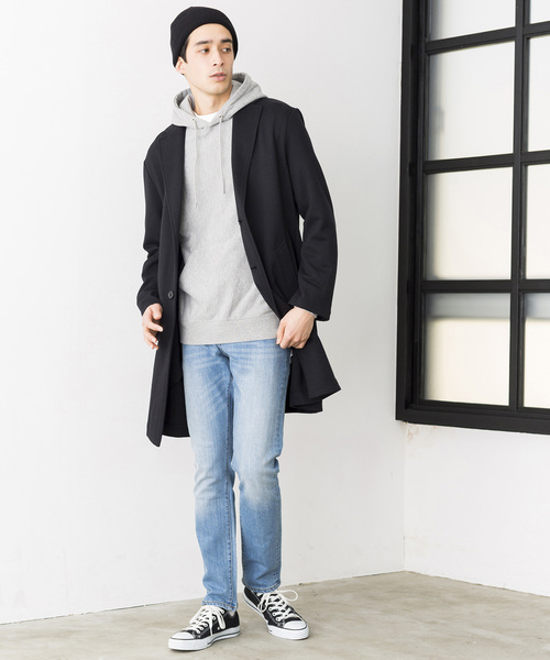 WEGO（ウィゴー）の「WEGO/ストレッチチェスターコート（チェスターコート・メンズ・杢グレー/ブラック/ネイビー・MEDIUM/LARGE/SMALL）」の11枚目の写真