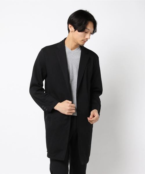 WEGO（ウィゴー）の「WEGO/ストレッチチェスターコート（チェスターコート・メンズ・杢グレー/ブラック/ネイビー・MEDIUM/LARGE/SMALL）」の9枚目の写真