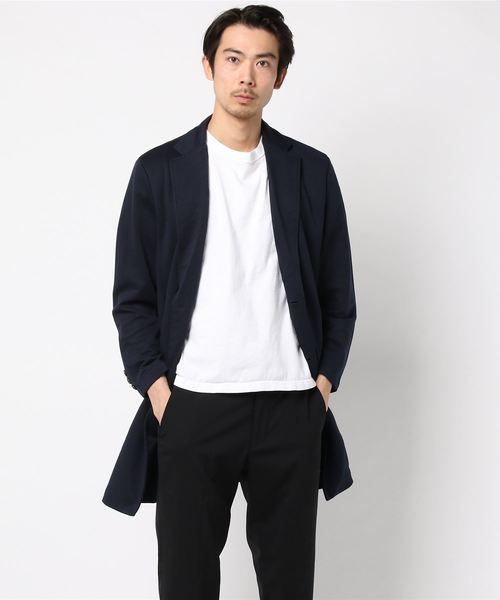 WEGO（ウィゴー）の「WEGO/ストレッチチェスターコート（チェスターコート・メンズ・杢グレー/ブラック/ネイビー・MEDIUM/LARGE/SMALL）」の7枚目の写真