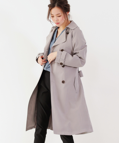 Social GIRL（ソーシャルガール）の「【サイズ展開あり】とろみロングトレンチコート（トレンチコート・レディース・ベージュ/ピンクベージュ/グレイッシュベージュ/カーキ/ライトカーキ/ネイビー/サンドベージュ/キャメル/ブラウン/ブラック・3L/L/LL/M/S）」の13枚目の写真