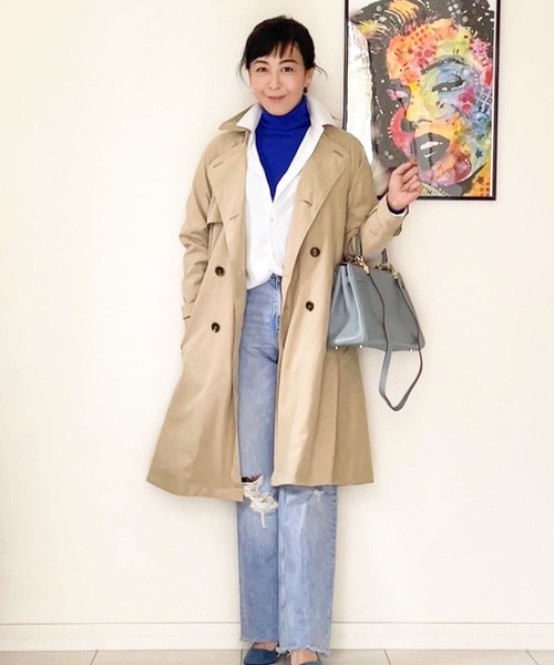 Social GIRL(ソーシャルガール)の「【累計販売枚数9万枚突破!】ヴィンテージライク トレンチコート ロングコート(トレンチコート・レディース・ベージュ/ピンクベージュ/グレイッシュベージュ/カーキ/ライトカーキ/ネイビー/サンドベージュ/キャメル/ブラウン/ブラック・3L/L/LL/M/S)」の16枚目の写真