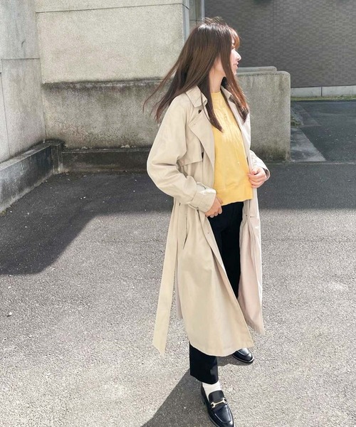 Social GIRL(ソーシャルガール)の「【累計販売枚数9万枚突破!】ヴィンテージライク トレンチコート ロングコート(トレンチコート・レディース・ベージュ/ピンクベージュ/グレイッシュベージュ/カーキ/ライトカーキ/ネイビー/サンドベージュ/キャメル/ブラウン/ブラック・3L/L/LL/M/S)」の19枚目の写真