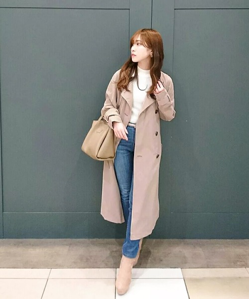 Social GIRL(ソーシャルガール)の「【累計販売枚数9万枚突破!】ヴィンテージライク トレンチコート ロングコート(トレンチコート・レディース・ベージュ/ピンクベージュ/グレイッシュベージュ/カーキ/ライトカーキ/ネイビー/サンドベージュ/キャメル/ブラウン/ブラック・3L/L/LL/M/S)」の21枚目の写真