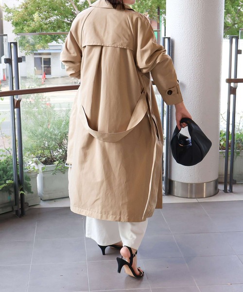Social GIRL(ソーシャルガール)の「ヴィンテージライク トレンチコート ロングコート(トレンチコート・レディース・ベージュ/ピンクベージュ/グレイッシュベージュ/カーキ/ライトカーキ/ネイビー/サンドベージュ/キャメル/ブラウン/ブラック・3L/L/LL/M/S)」の21枚目の写真
