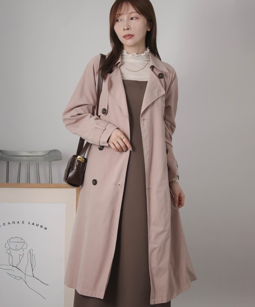 【新品未開封】ソーシャルガール（Social GIRL）トレンチコート ベージュ 3L レディース スプリングコート ロング 大きいサイズ 