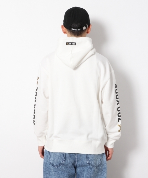 RAGEBLUE（レイジブルー）の「＜Zoo York/ズーヨーク＞別注スウェットパーカ/787113（パーカー・メンズ・ホワイト/ブラック・MEDIUM/LARGE）」の9枚目の写真