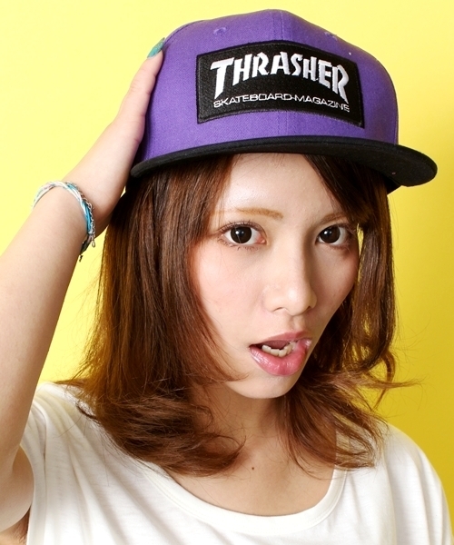 THRASHER（スラッシャー）の「WEGO/THRASHERキャップ（キャップ・レディース・ブラック/パープル・FREE）」の2枚目の写真