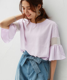 REAL CUBE | REAL CUBE メッシュフレアスリーブブラウス(シャツ/ブラウス)