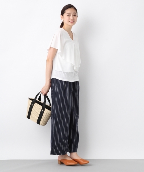 LEPSIM(レプシィム)の「コットンストライプワイドパンツ 798012(その他パンツ・レディース・ベージュ/ネイビー/グレー・SMALL/MEDIUM/LARGE)」の8枚目の写真