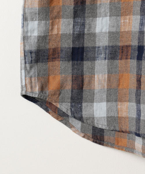 coen（コーエン）の「ウインターリネンチェックボタンダウンネルシャツ（シャツ/ブラウス・メンズ・ベージュ/グレー/コバルトブルー・SMALL/MEDIUM/LARGE/X-LARGE）」の8枚目の写真