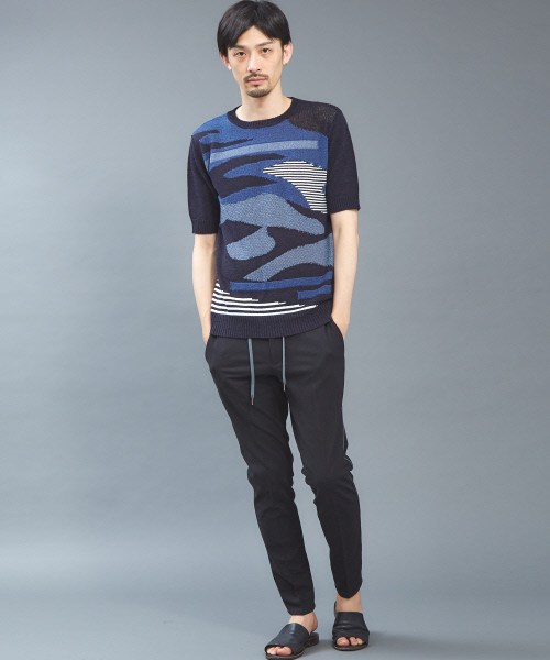 5351 POUR LES HOMMES（ゴーサンゴーイチプールオム）の「サイドラインカノコスラックス（スラックス・メンズ・ブラック/ネイビー/グレー・44/46/48）」の6枚目の写真