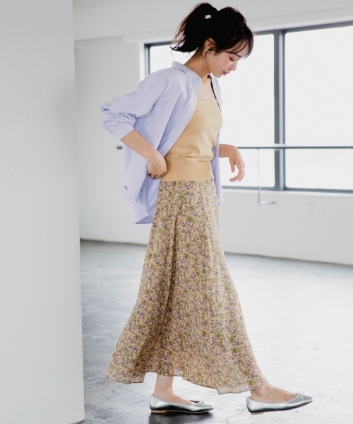 A part by（アパートバイ）の「Pフロントボタンマキシスカート 802505（スカート・レディース・ブラック系その他/ベージュ系その他/ダークブラウン/パープル・MEDIUM/LARGE）」の14枚目の写真