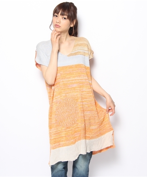 LIVETART（リヴェタート）の「tamaki niime/コットンニットチュニック (sleeveless)（チュニック・レディース・オレンジ系その他・FREE）」の9枚目の写真