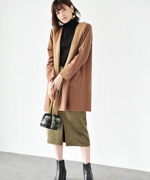 YECCA VECCA(イェッカヴェッカ)の「フェイクスエードポケットスカート(スカート・レディース・グレー/カーキ/キャメル・FREE)」の18枚目の写真