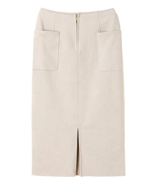 YECCA VECCA(イェッカヴェッカ)の「フェイクスエードポケットスカート(スカート・レディース・グレー/カーキ/キャメル・FREE)」の4枚目の写真