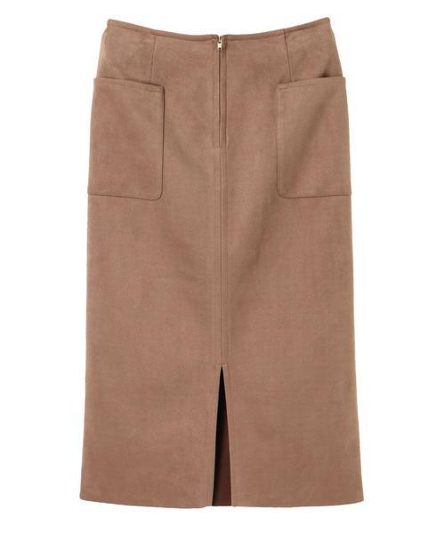 YECCA VECCA(イェッカヴェッカ)の「フェイクスエードポケットスカート(スカート・レディース・グレー/カーキ/キャメル・FREE)」の5枚目の写真