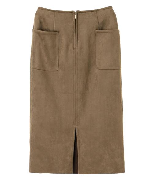 YECCA VECCA(イェッカヴェッカ)の「フェイクスエードポケットスカート(スカート・レディース・グレー/カーキ/キャメル・FREE)」の6枚目の写真