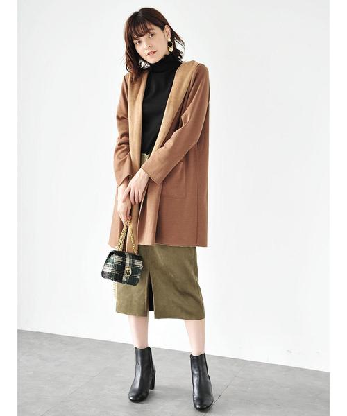 YECCA VECCA(イェッカヴェッカ)の「フェイクスエードポケットスカート(スカート・レディース・グレー/カーキ/キャメル・FREE)」の8枚目の写真