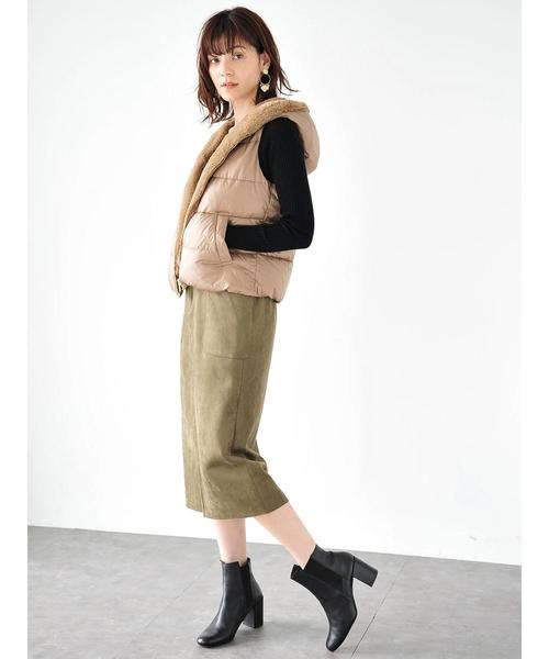 YECCA VECCA(イェッカヴェッカ)の「フェイクスエードポケットスカート(スカート・レディース・グレー/カーキ/キャメル・FREE)」の10枚目の写真