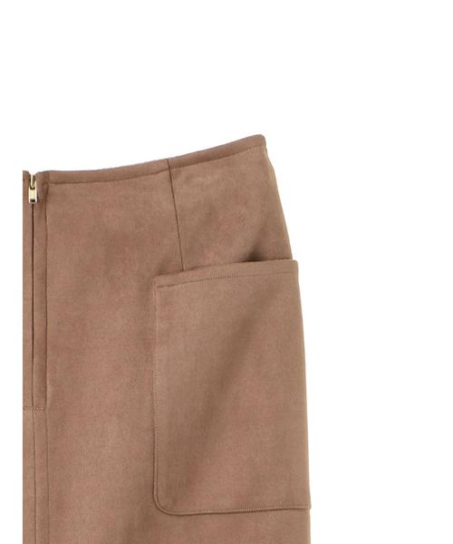 YECCA VECCA(イェッカヴェッカ)の「フェイクスエードポケットスカート(スカート・レディース・グレー/カーキ/キャメル・FREE)」の14枚目の写真