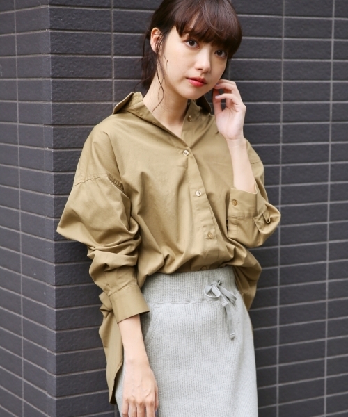 LOWRYS FARM（ローリーズファーム）の「チュニックシャツ　809004（シャツ/ブラウス・レディース・オフホワイト/ブラック/ベージュ/ストライプ・FREE）」の4枚目の写真