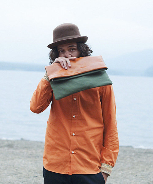rehacer(レアセル)の「rehacer: 2tone clutch bag(クラッチバッグ・メンズ・カーキ/ブラック/ベージュ・FREE)」の9枚目の写真