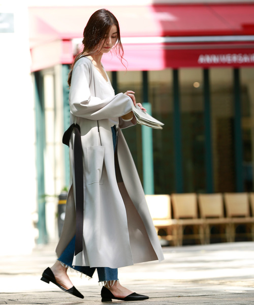 marjour（マージュール）の「PONTE GOWN（カーディガン/ボレロ・レディース・グレー/ベージュ/テラコッタ/サックスブルー・ﾌﾘ-）」の5枚目の写真