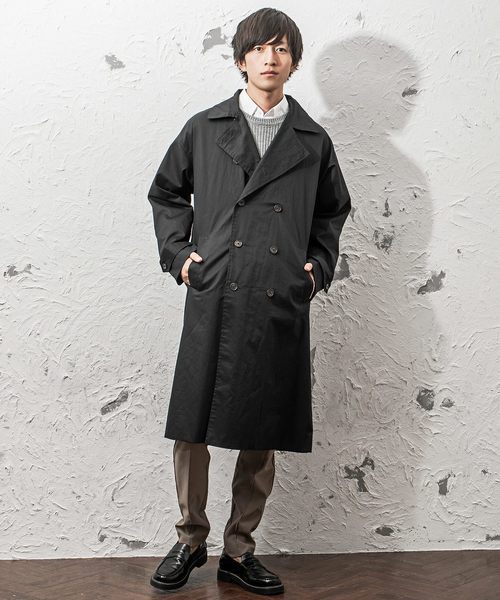 MinoriTY（マイノリティ）の「ツイルロングトレンチコート（ダウンジャケット/コート・メンズ・ブラック/ベージュ・M/L）」の8枚目の写真