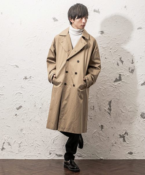 MinoriTY（マイノリティ）の「ツイルロングトレンチコート（ダウンジャケット/コート・メンズ・ブラック/ベージュ・M/L）」の5枚目の写真