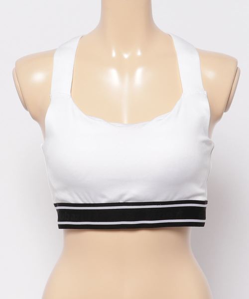 AZUL by moussy（アズールバイマウジー）の「CLUB AZUL BACK CROSS BRATOP/クラブアズールバッククロスブラトップ（チューブトップ・レディース・ホワイト/ブラック・SMALL/MEDIUM）」の2枚目の写真