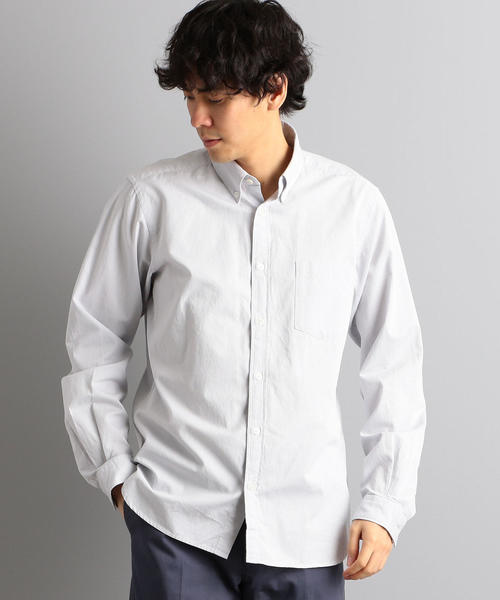 green label relaxing（グリーンレーベルリラクシング）の「CM コードドビー ボタンダウン シャツ LS ◆（シャツ/ブラウス・メンズ・グレー/オフホワイト/オリーブ/ライトピンク/コバルトブルー・S/M/L/XL）」の3枚目の写真