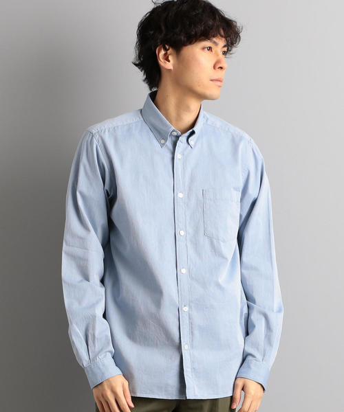 green label relaxing（グリーンレーベルリラクシング）の「CM コードドビー ボタンダウン シャツ LS ◆（シャツ/ブラウス・メンズ・グレー/オフホワイト/オリーブ/ライトピンク/コバルトブルー・S/M/L/XL）」の4枚目の写真