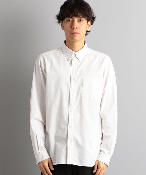 green label relaxing（グリーンレーベルリラクシング）の「CM コードドビー ボタンダウン シャツ LS ◆（シャツ/ブラウス・メンズ・グレー/オフホワイト/オリーブ/ライトピンク/コバルトブルー・S/M/L/XL）」の9枚目の写真