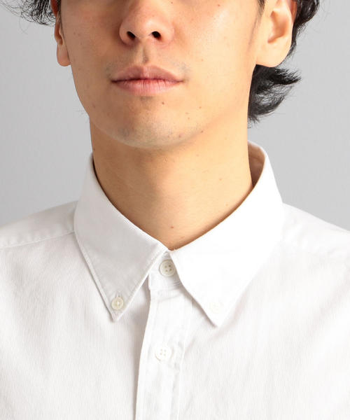 green label relaxing（グリーンレーベルリラクシング）の「CM コードドビー ボタンダウン シャツ LS ◆（シャツ/ブラウス・メンズ・グレー/オフホワイト/オリーブ/ライトピンク/コバルトブルー・S/M/L/XL）」の12枚目の写真